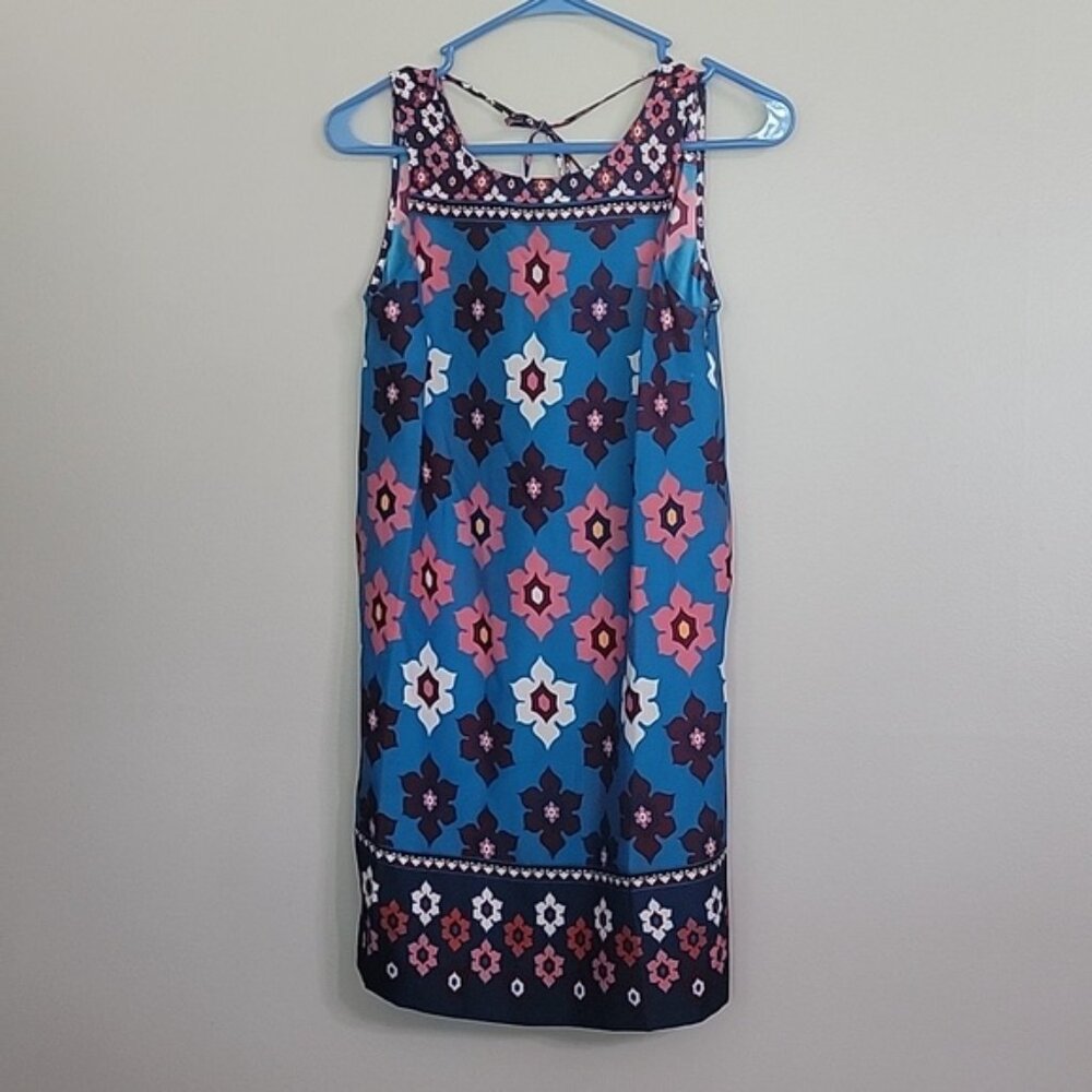 Loft Blue Red Orange Pink White Dress Size XXSP NWT